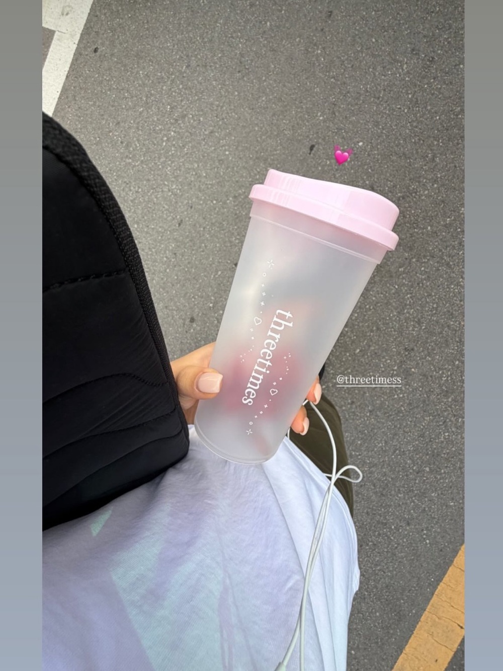Threetimes Tumbler Cup Mug pink light pastel baby